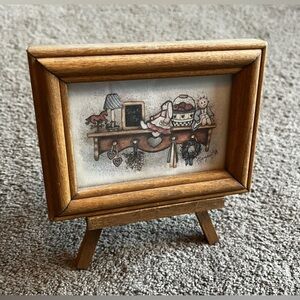 Cottagecore Mini Easel & Farmhouse Style Hand Painted Picture Decor